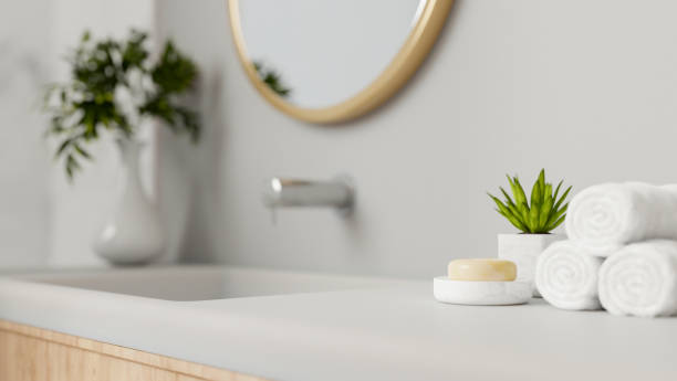accesorios de baño en color blanco
